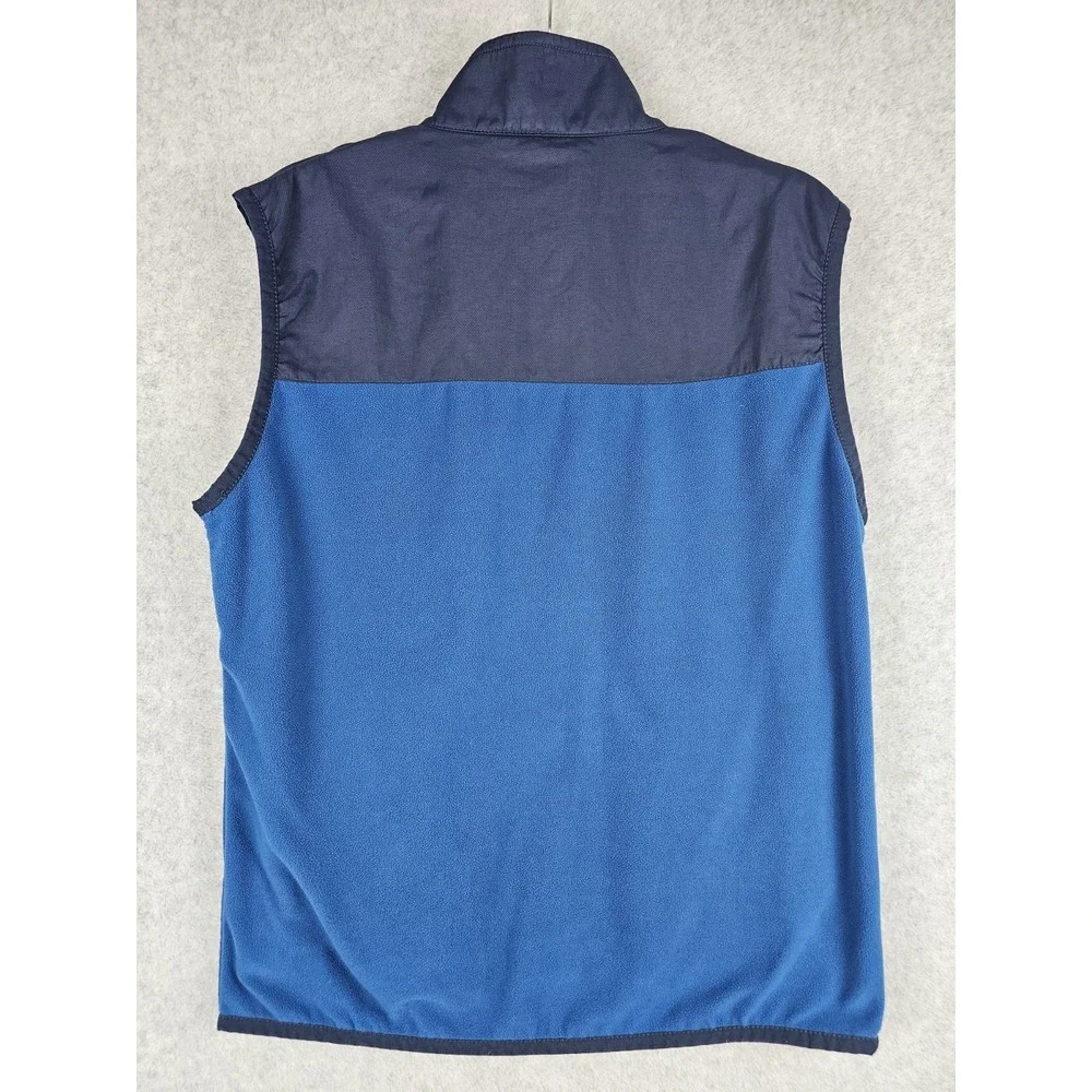 Southern Tide Vest Mens Medium Blue Navy Fleece Full Zip Nylon Yoke Outdoor